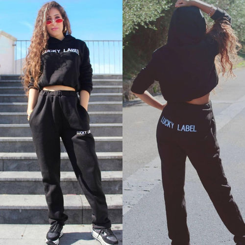 Customer photo review of Casual Sportswear Hoodie Letter Embroidery Two Pieces