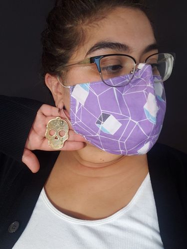 Customer photo review of Sugar Skull Diosa Dangle Earrings