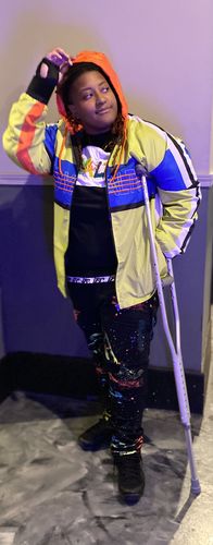 Customer photo review of FASHION JEANS WITH PAINT - BIG AND TALL