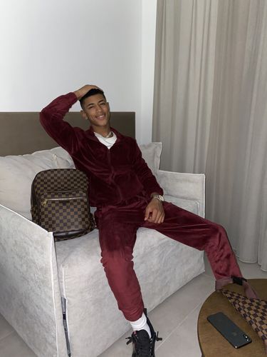 Customer photo review of Velour Full Zip Jacket Burgundy (1A2-510)