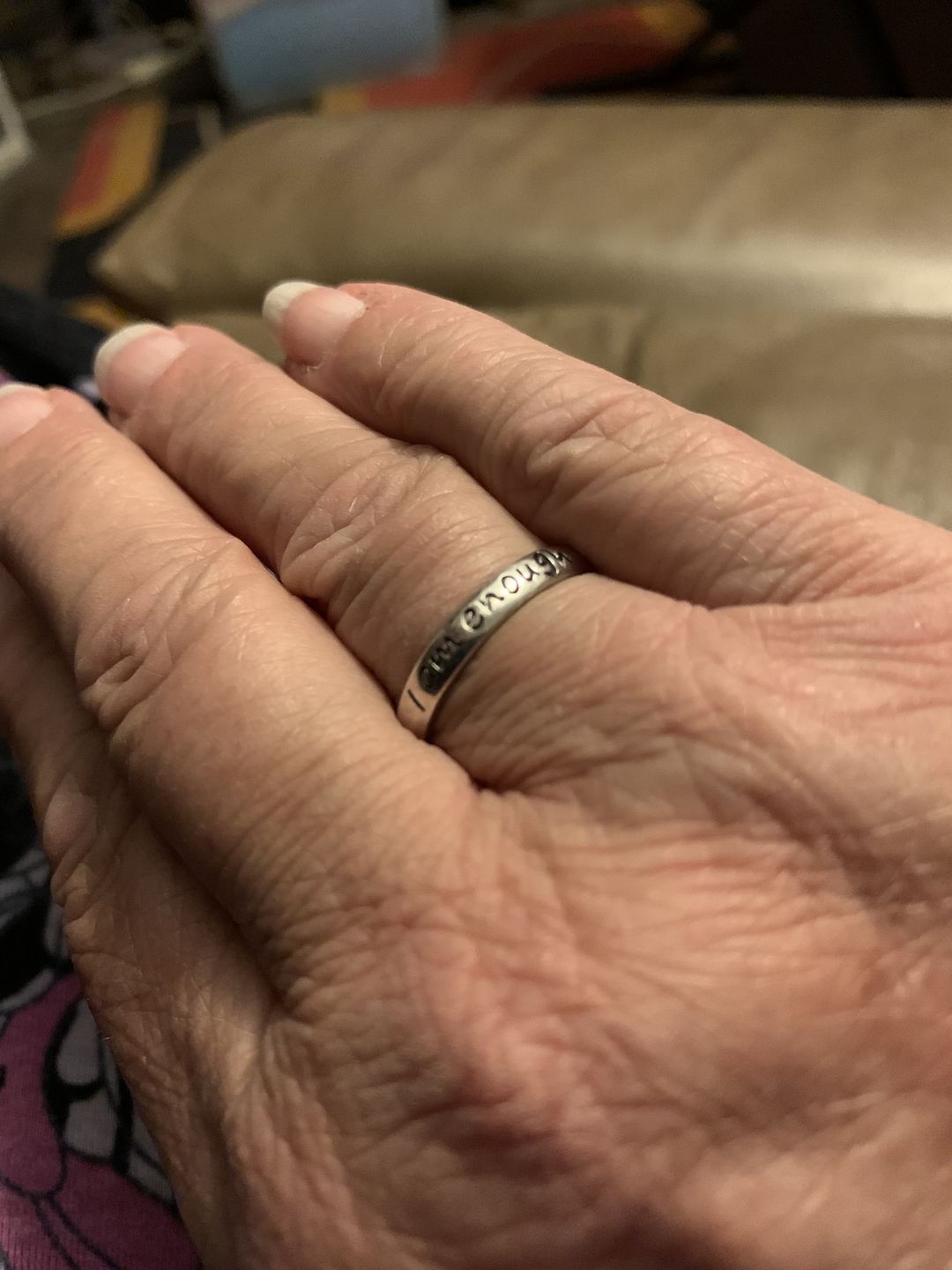 Customer photo review of 925 Sterling Silver 'I Am Enough' Ring