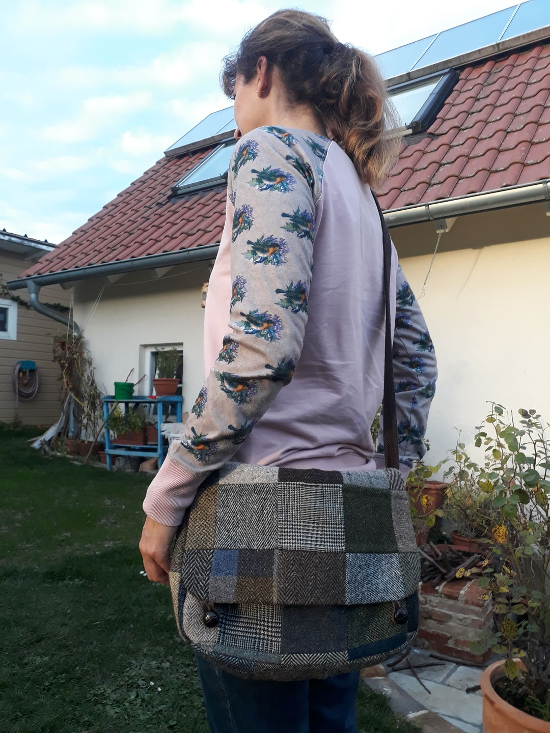Customer photo review of Satchel Bag Patchwork Tweed