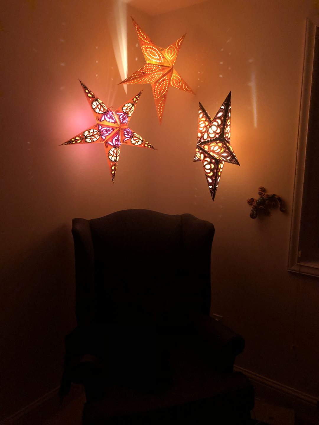 Customer photo review of 3-Pack Kit w/ Remote Control Warm White 12-LED Omni360 Omni-Directional Lantern Light, Hanging / Table Top (Battery Powered)