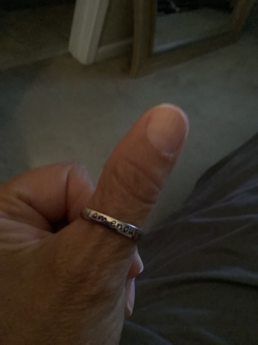 Customer photo review of 925 Sterling Silver 'I Am Enough' Ring