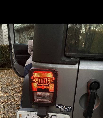 Customer photo review of Jeep Grille Style Tail Light Guards for 07-18 Jeep Wrangler JK/ JKU In stock Oct 25