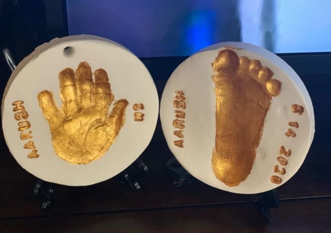 Customer photo review of CHERISH Baby Handprint Keepsake Ornament