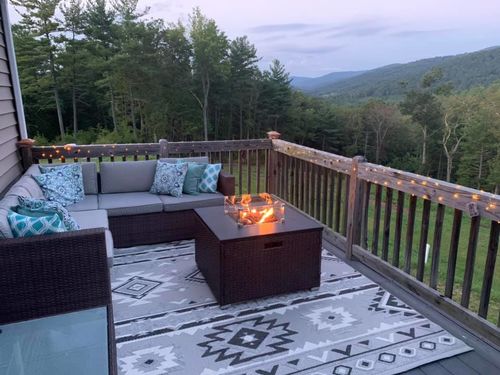 Customer photo review of 4-Piece Fire Pit Outdoor Sectional Wicker Sofa