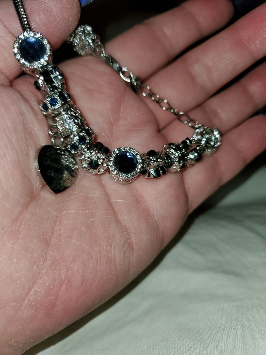 Customer photo review of Faith Hope Love Bracelet