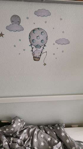 Customer photo review of Stickers Éléphant Mongolfière