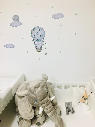 Customer photo review of Stickers Éléphant Mongolfière