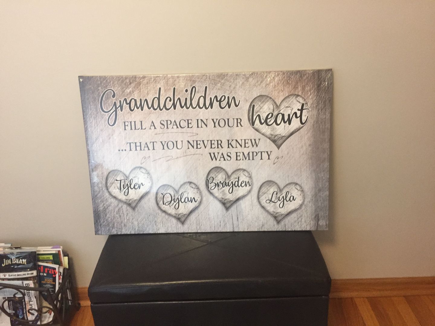 Customer photo review of Personalized "Grandchildren Fill A Space In Your Heart" Premium Canvas