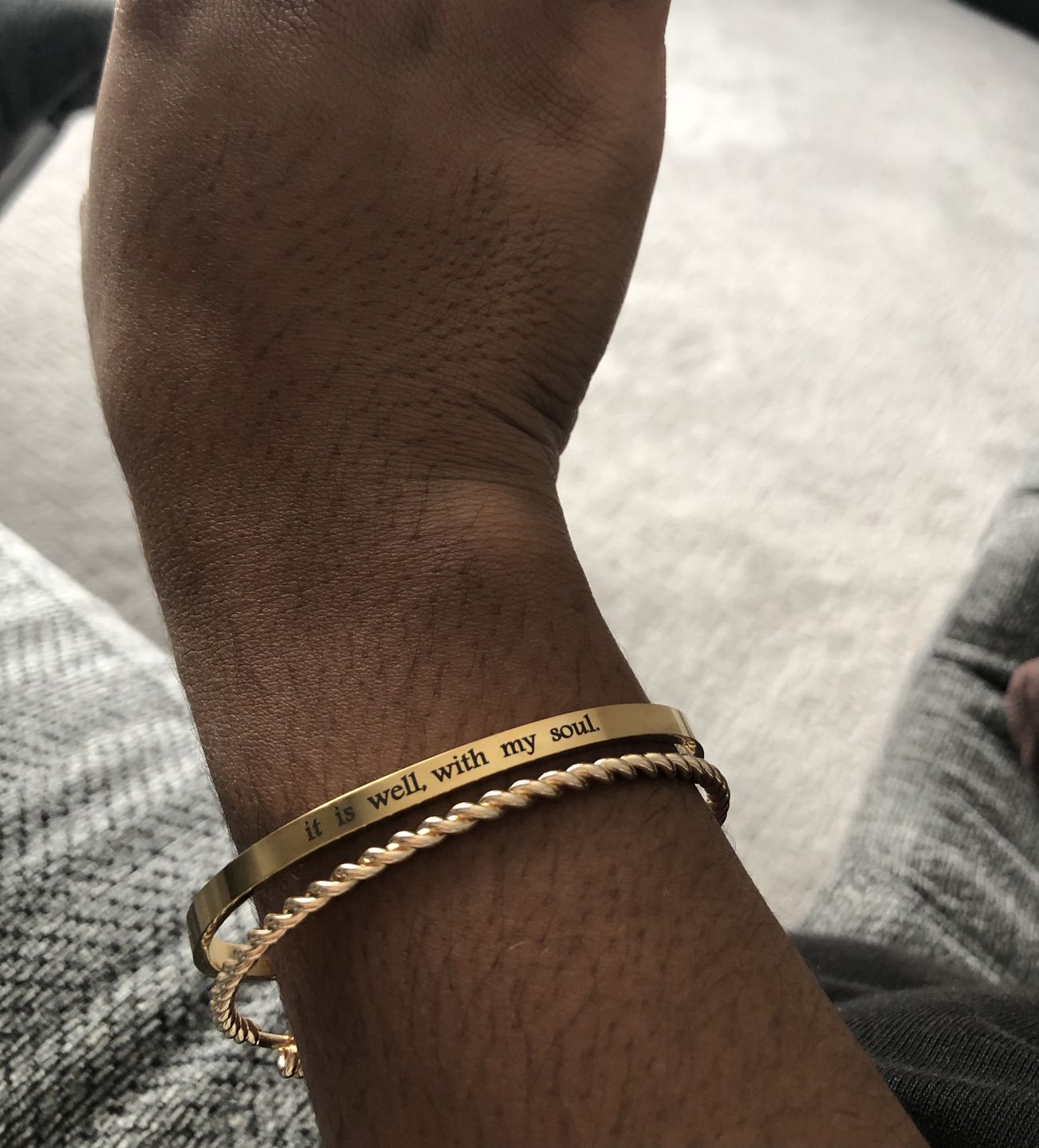 Customer photo review of God is Within Her, She Will Not Fail Bracelet