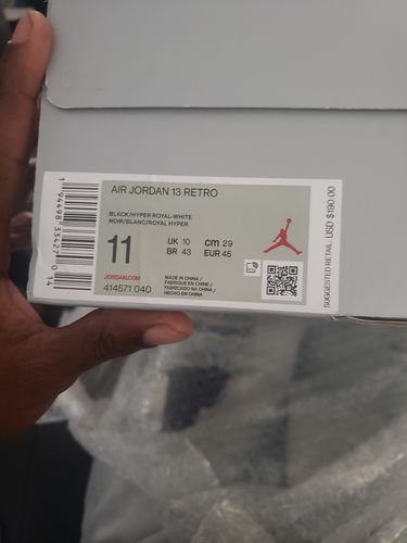 Customer photo review of Air Jordan 13 “Black Hyper Royal” Early Pairs