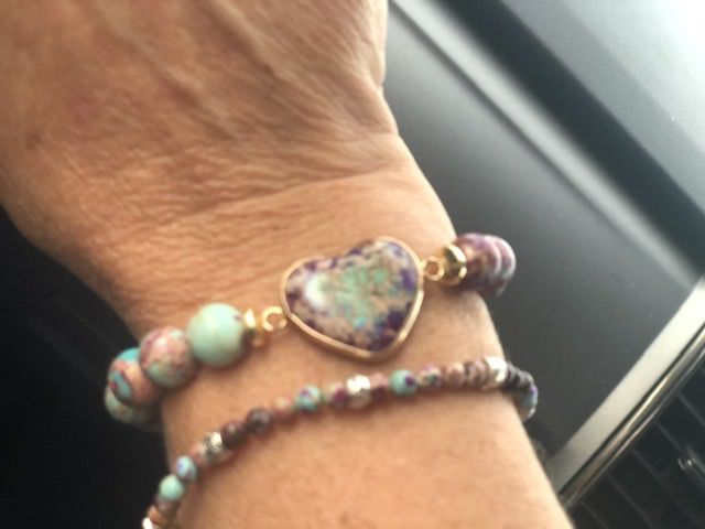 Customer photo review of Imperial Jasper Teardrop Earrings