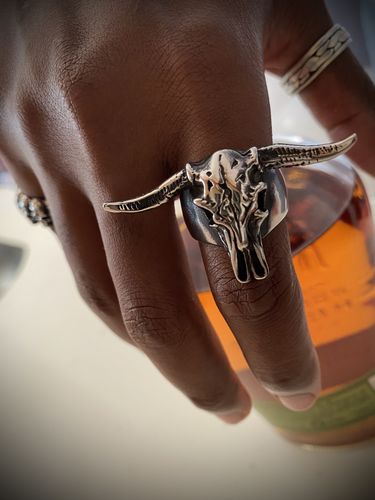 Customer photo review of LONGHORN SKULL RING