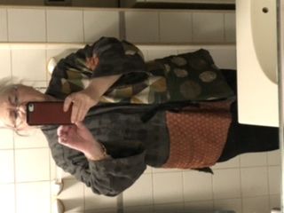 Customer photo review of Plus Size - Irregular Geometric Pattern Retro 100% Cotton Coat