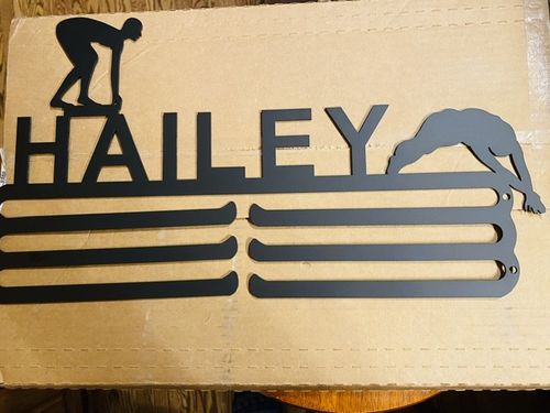 Customer photo review of Custom Single Sport Medal Hanger