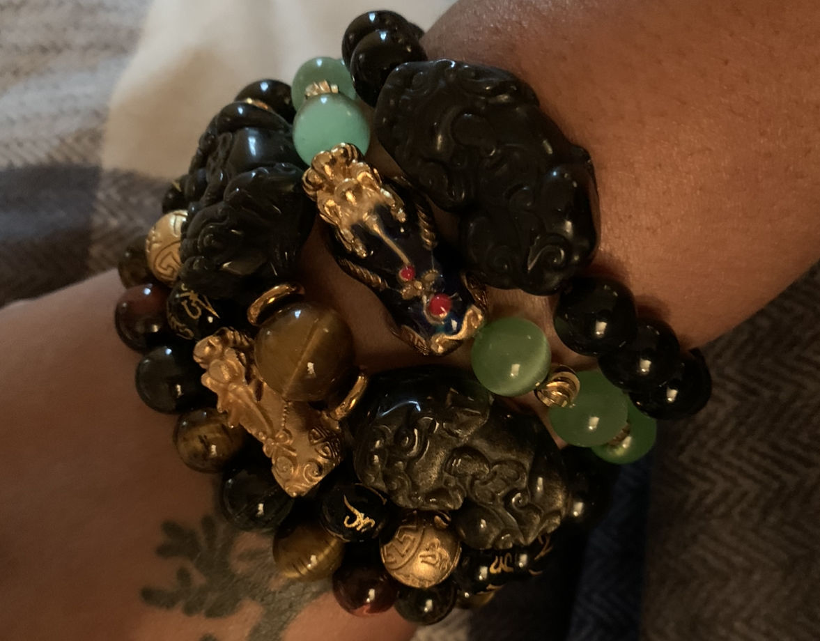 Customer photo review of Natural Gold Obsidian Double Pi Yao Wealth Bracelet