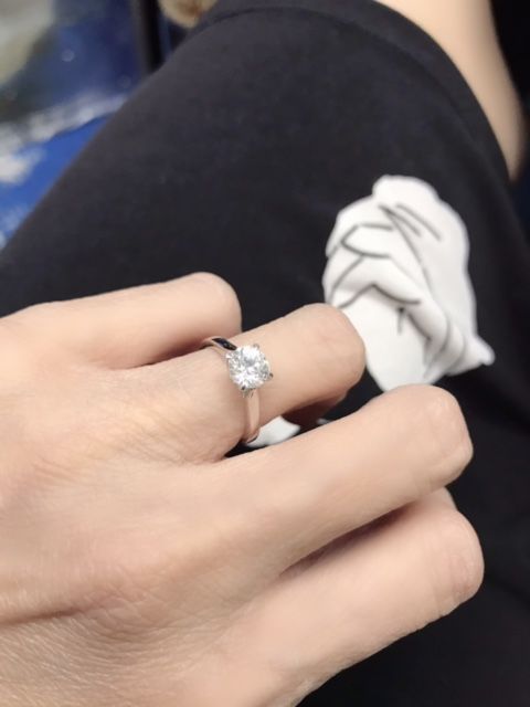 Customer photo review of Six Prong Solitaire CVD Diamond Ring