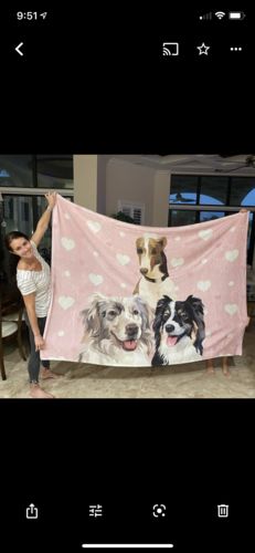 Customer photo review of Custom Pet Fleece Blanket