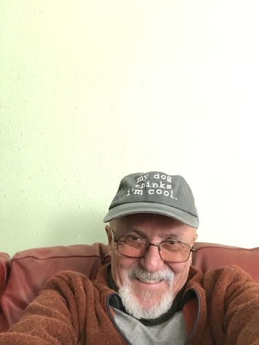 Customer photo review of My Dog Thinks I'm Cool Classic Charcoal Hat