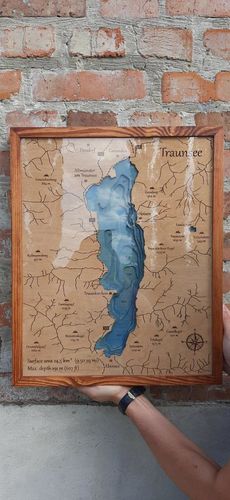 Customer photo review of CUSTOM 3D WOODEN LAKE MAP