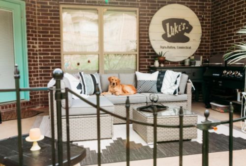 Customer photo review of 5-Piece Outdoor Furniture Warm Gray/Blue Wicker Sofa