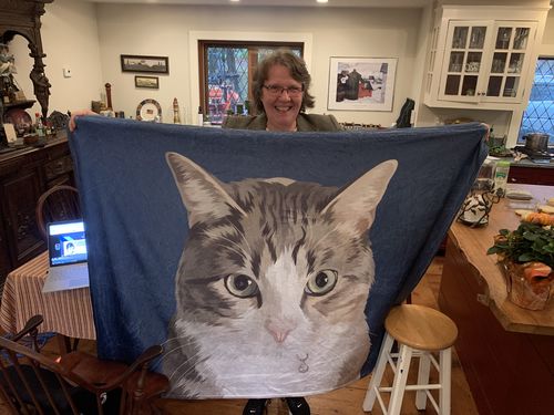 Customer photo review of Custom Pet Fleece Blanket