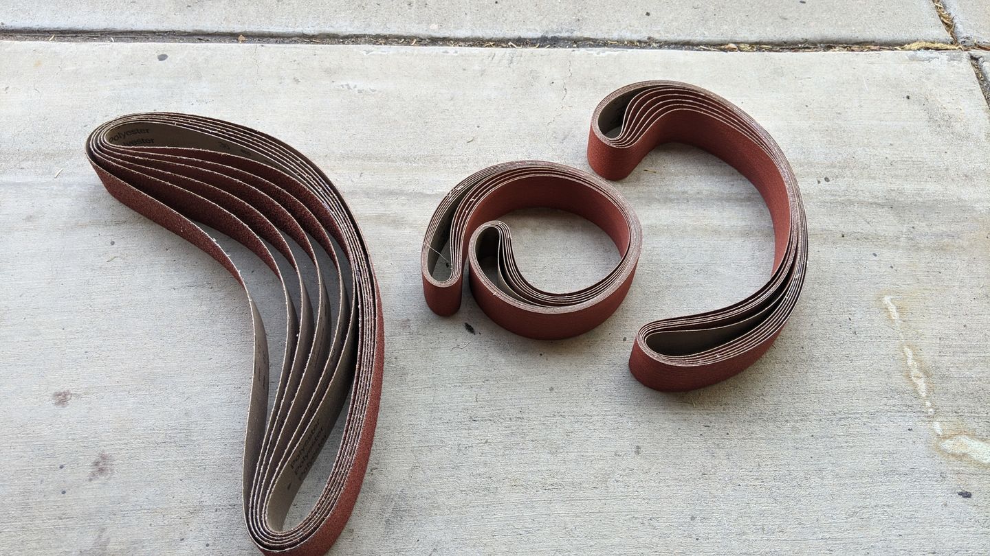 Customer photo review of 2 x 48 Inch EdgeCore Premium Ceramic Grinding Belts, 6 Pack