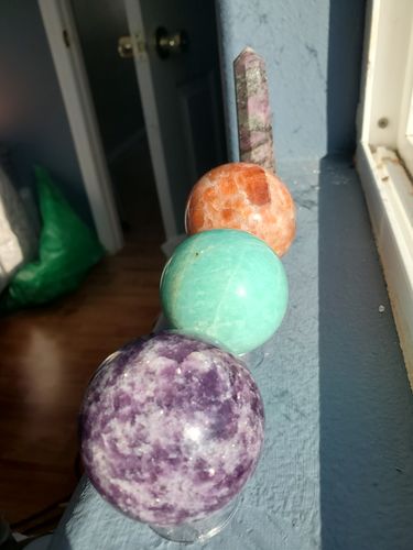 Customer photo review of Amazonite Palmstone