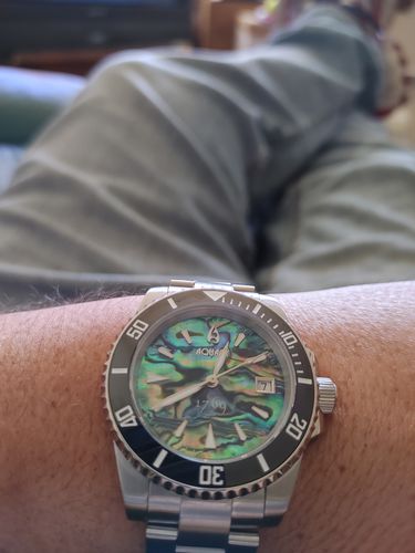 Customer photo review of Aquacy 1769 Hei Matau Men's Automatic 300M Abalone Dive Watch ETA 2824 1769.AB.B.S.ET