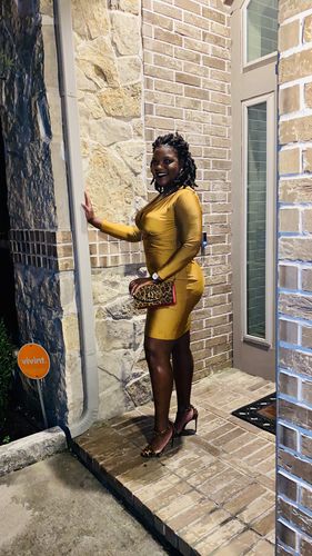 Customer photo review of Ashley Midi Dress (Rust Orange)