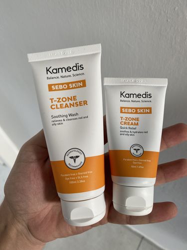 Customer photo review of ערכה טיפולית לעור פנים אדמומי | SEBO T-ZONE KIT