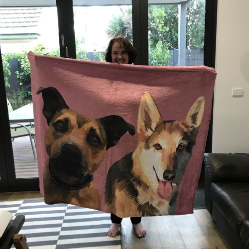 Customer photo review of Custom Pet Fleece Blanket