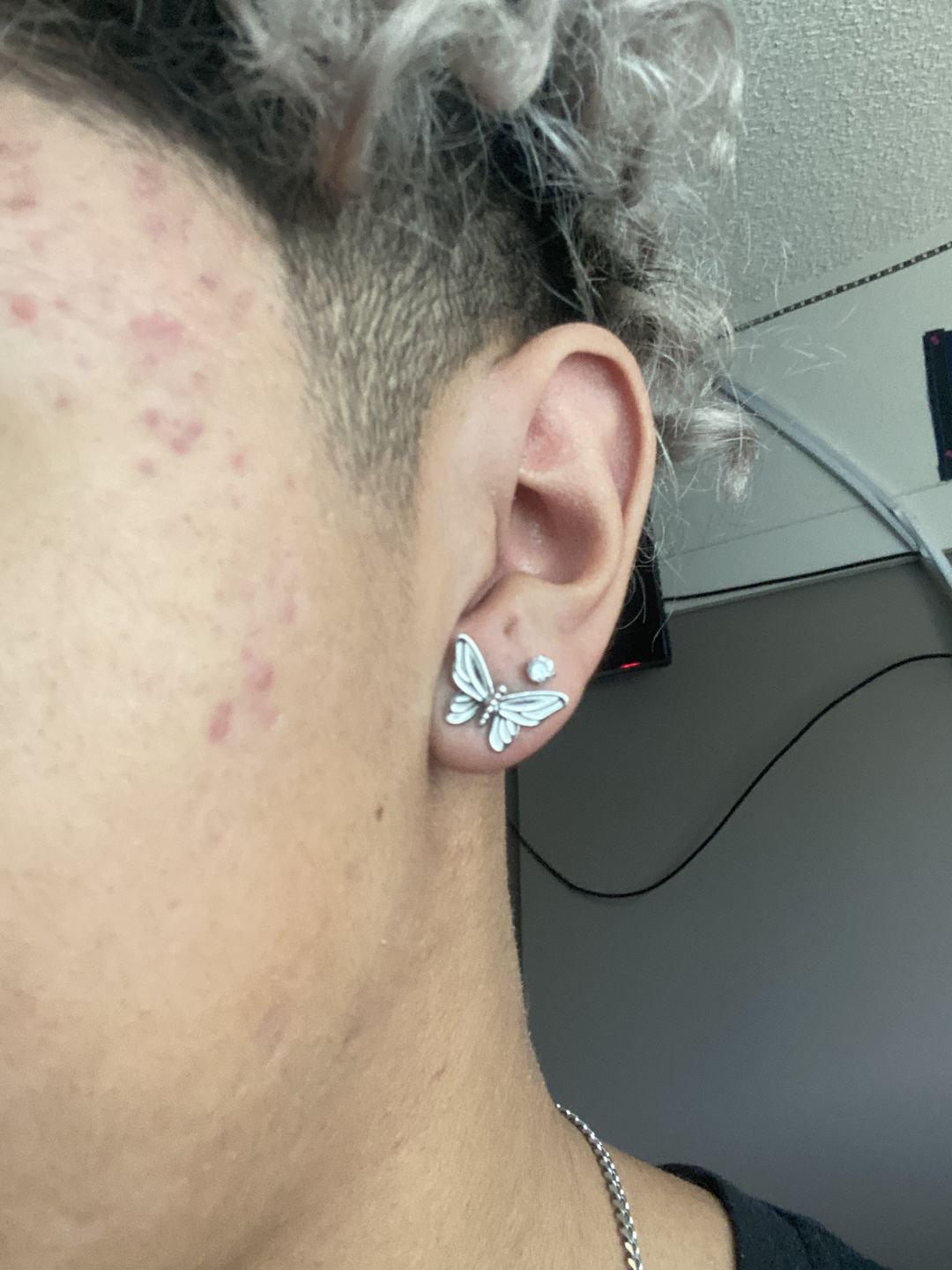 Customer photo review of HJ BUTTERFLY STUD EARRING