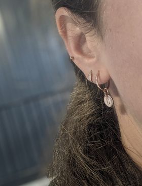 Customer photo review of Custom Engraved Hoops