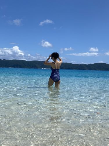 Customer photo review of DOT IS ALL AROUND SWIMSUIT