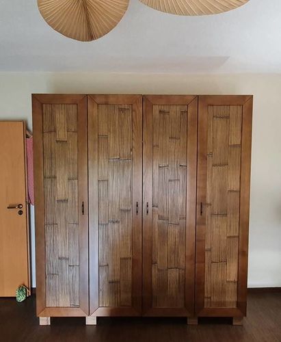 Customer photo review of ESSENTIAL Kleiderschrank Bambus Honig-Antik | 2-6 Türen