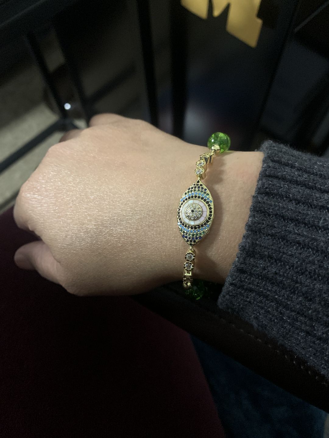 Customer photo review of Natural Peridot Abundance Bracelet