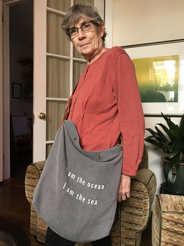 Customer photo review of Casual Letter Print Canvas Crossbody Bag
