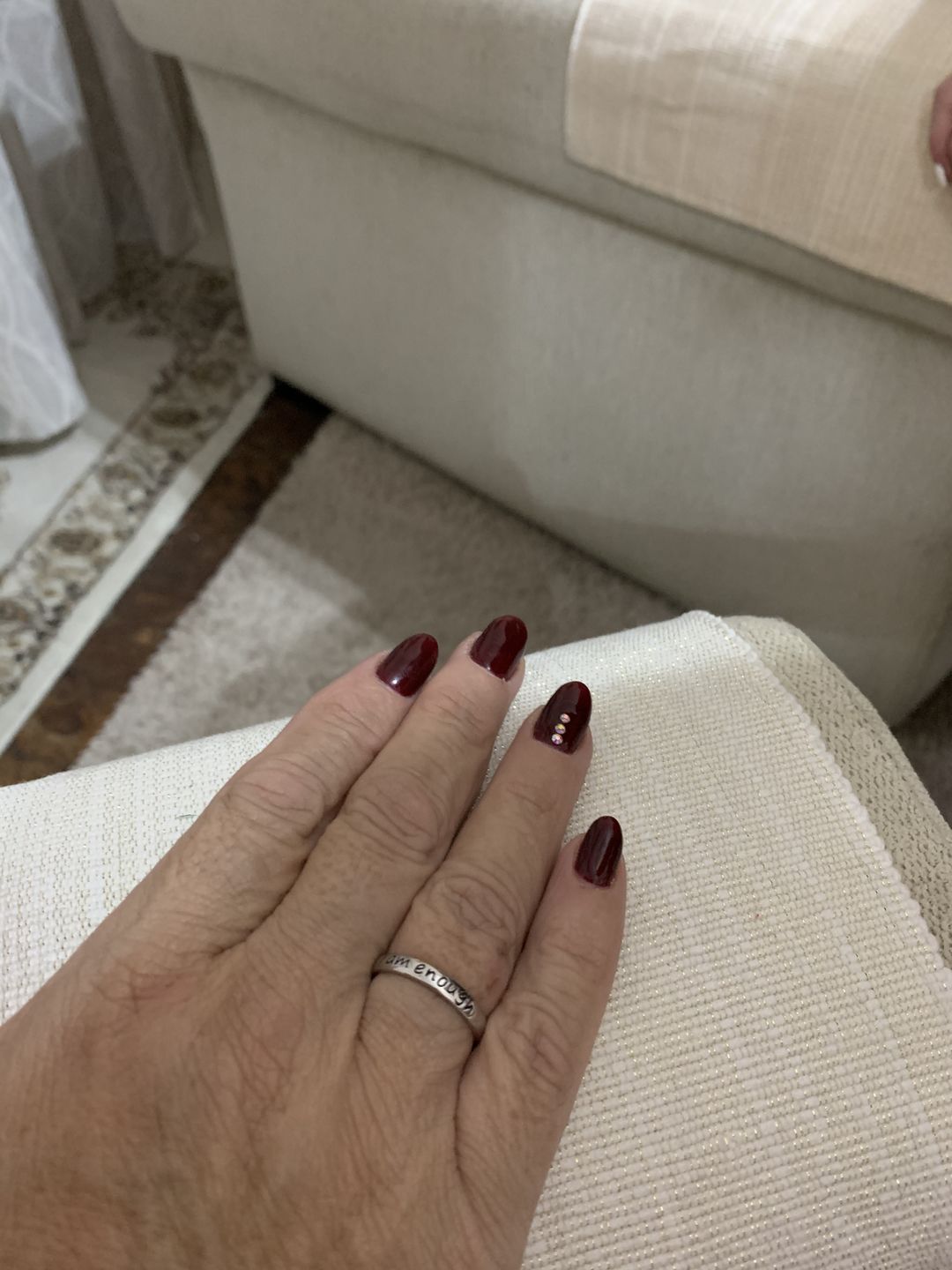 Customer photo review of 925 Sterling Silver 'I Am Enough' Ring