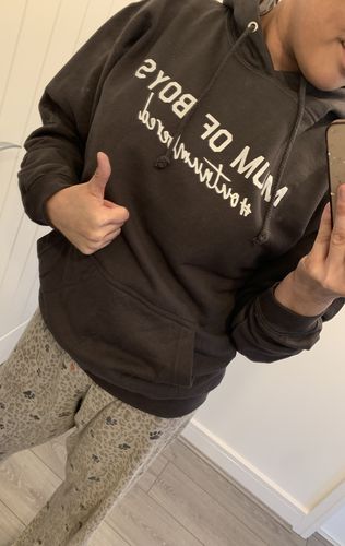 Customer photo review of Mum of Boys Hashtag Outnumbered Hoodie (MRK X)