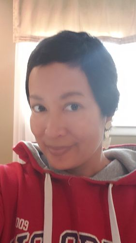 Customer photo review of Valentina Capiz Earrings