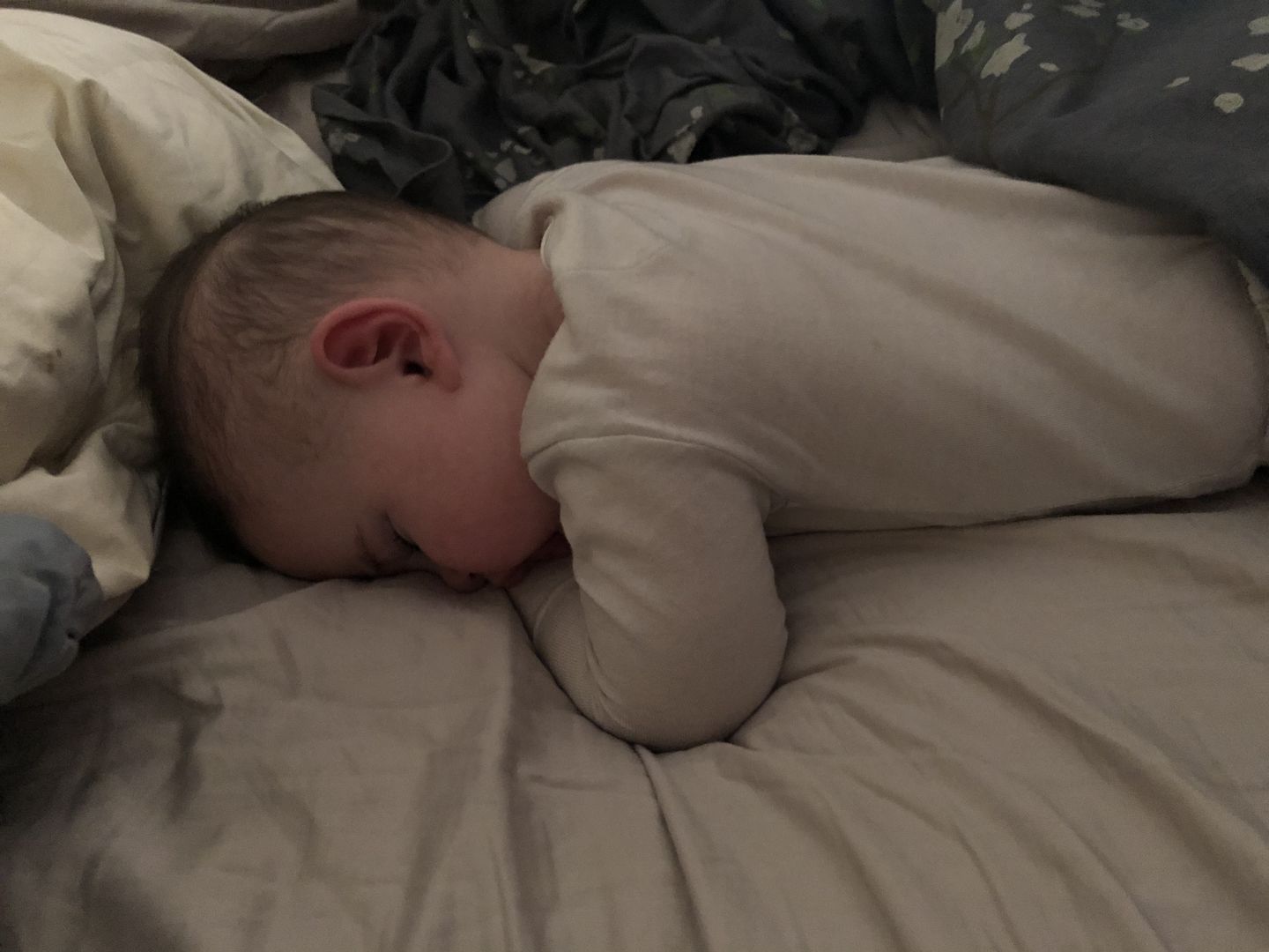 Customer photo review of Baby Bodysuit, Long Sleeve, Merino Wool, Oat