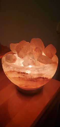 Customer photo review of Fire Bowl Himalayan Salt Lamp