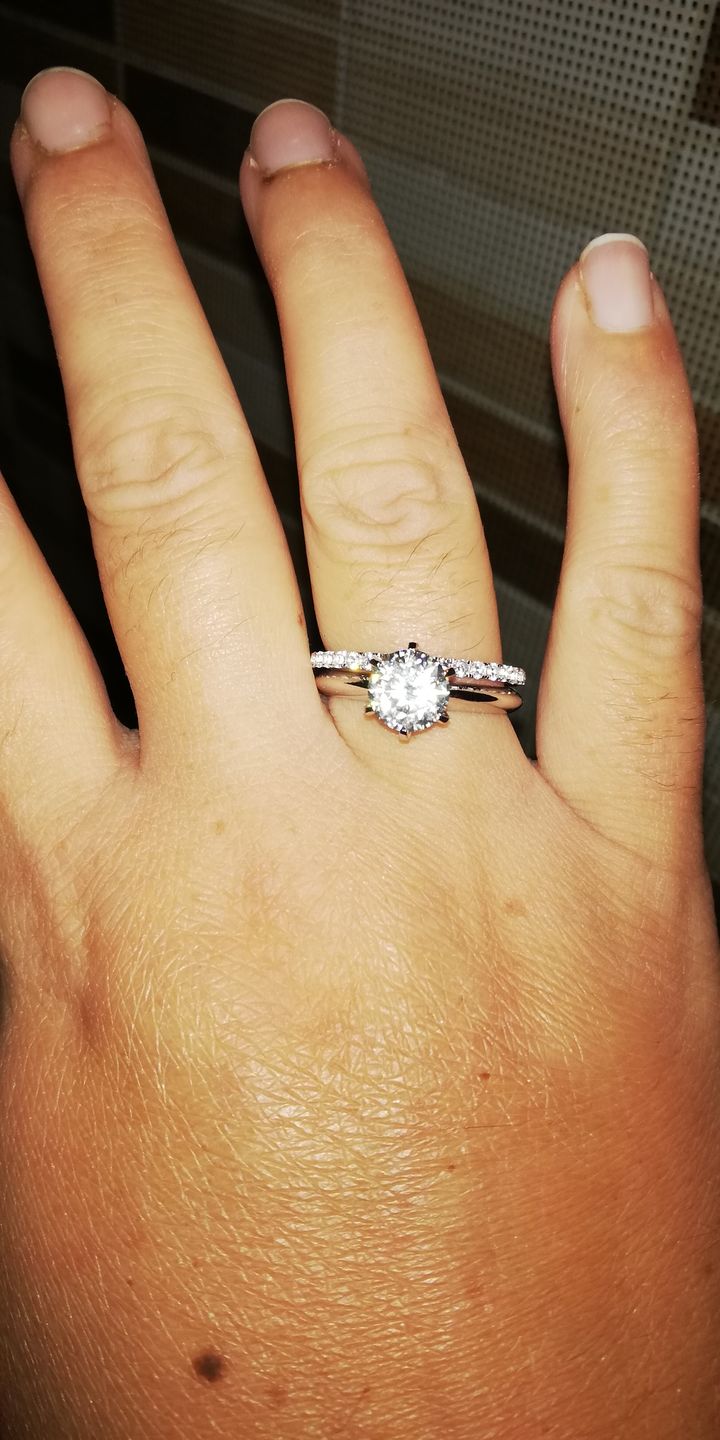 Customer photo review of Six Prong Solitaire CVD Diamond Ring