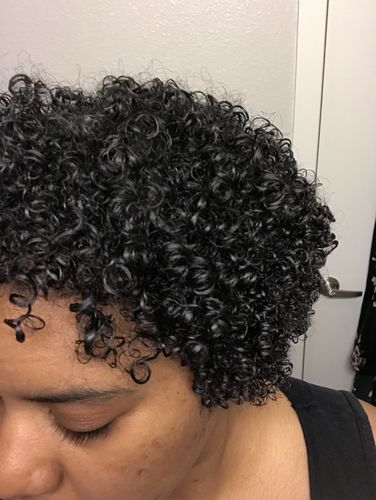 Customer photo review of Curly Hair Wash and Go System with Organic Sweet Almond Oil for Sensitive Skin (Fragrance-Free) (Step 1 - 4)