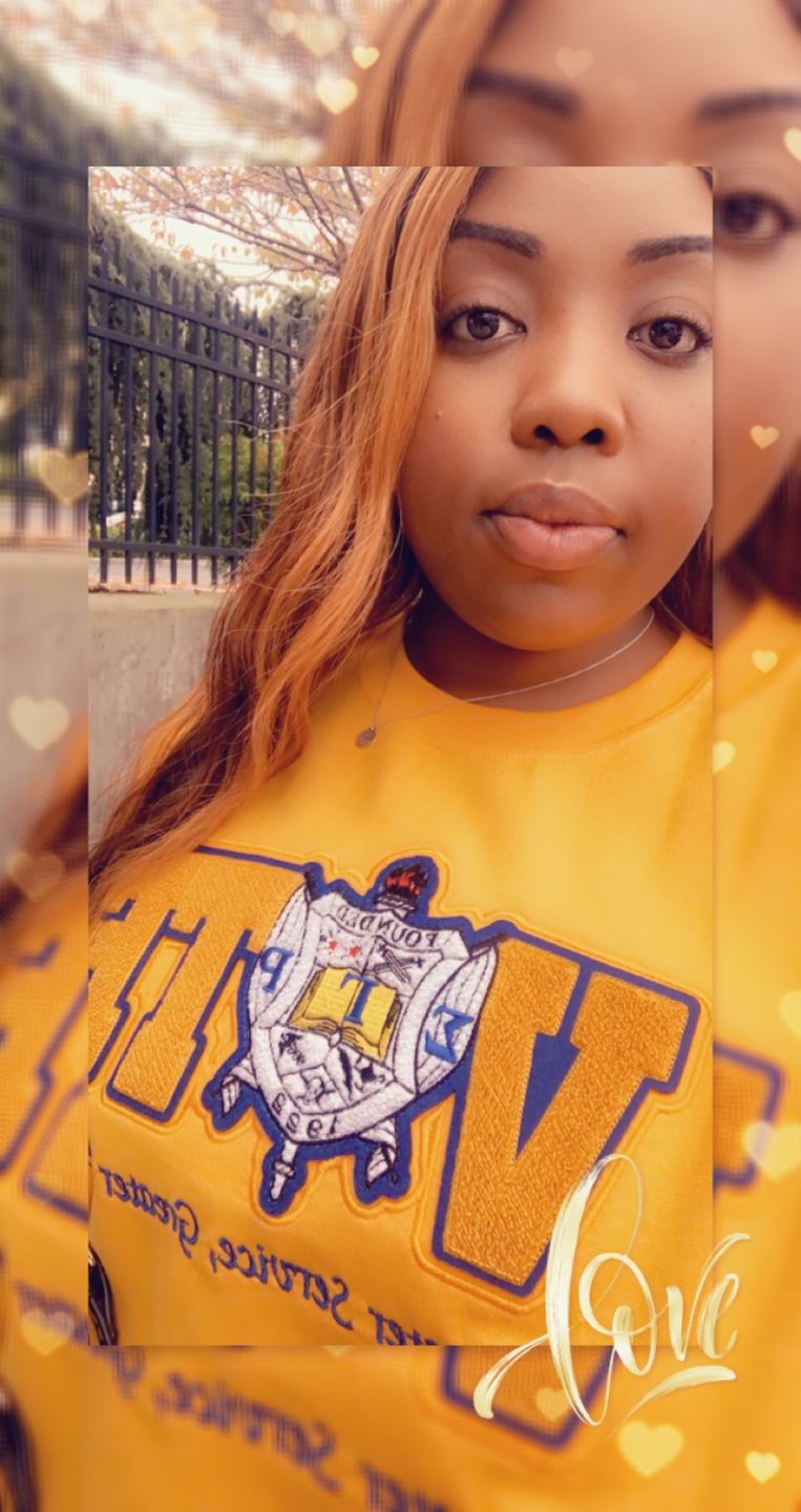 Customer photo review of SGRho VOTE Crewneck- Gold [Unisex]