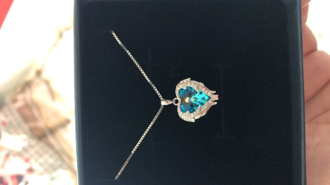 Customer photo review of Guardian Angel Wings Necklace