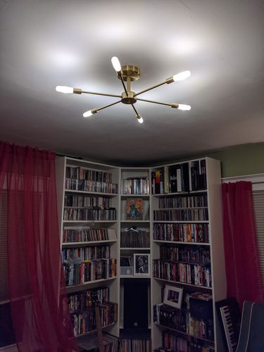 Customer photo review of Mid-Century Sputnik Semi Flush Chandelier